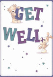 This get well card-crafted with warmth and joyful energy-brings together two beloved characters: a sweet teddy bear and a playful puppy, each tenderly supporting the bright 'Get Well' lettering. The deep indigo and teal hues of the text stand out against a soft cream background, reminiscent of peaceful South Tottenham mornings. Twinkling stars in violet and blue add a dreamy, comforting effect-as if hope itself floats gently through the card, just like petals caught on a Tottenham breeze. The animal friends' fur is illustrated so softly, you can almost imagine their comforting presence. More than just a card, it feels like an emotional embrace, ready to deliver comfort and kindness to anyone on the mend nearby. Ideal for pairing with a locally arranged bouquet, this scene radiates a spirit-lifting cheerfulness, perfect for sharing with friends or family throughout South Tottenham.